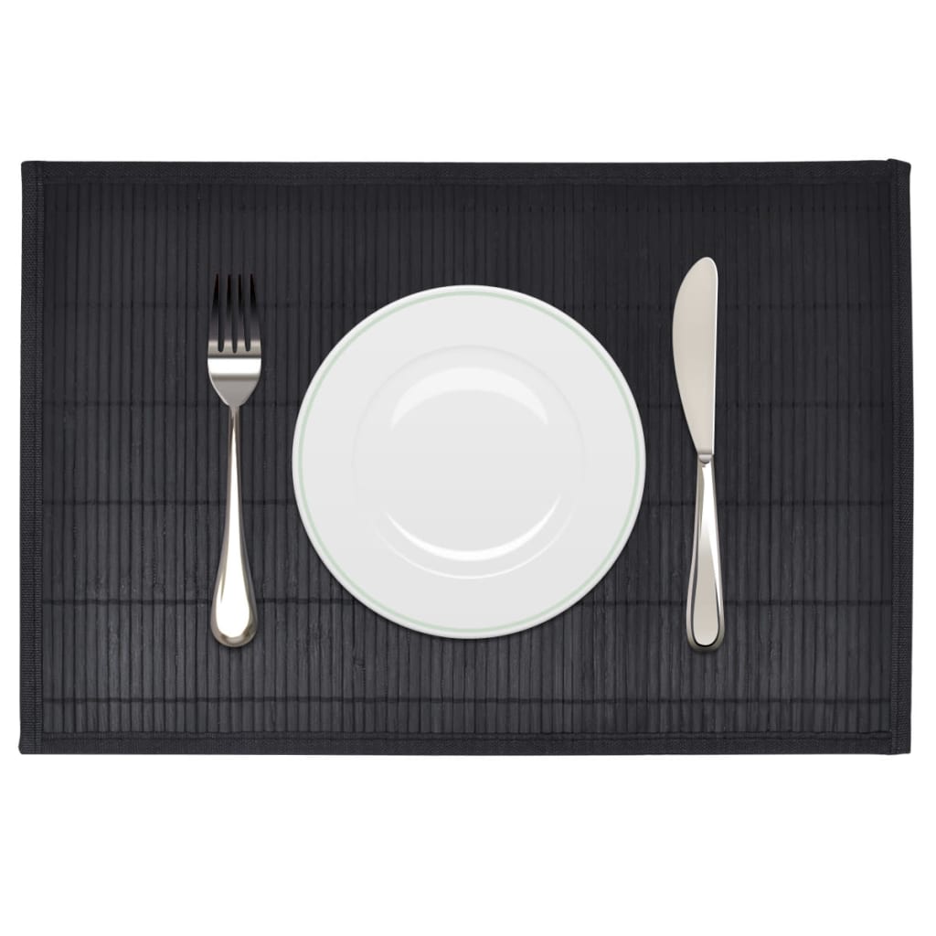 Tovagliette In Bambù 6 Pz 30 X 45 Cm Nere