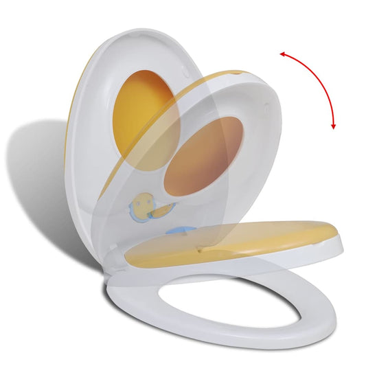 Copriwater Ammortizzato Bianco E Giallo Per Adulti/Bambini