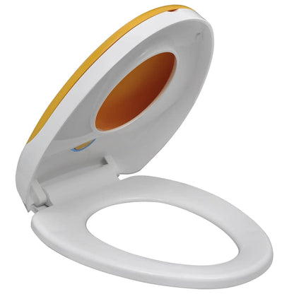 Copriwater Ammortizzato Bianco E Giallo Per Adulti/Bambini