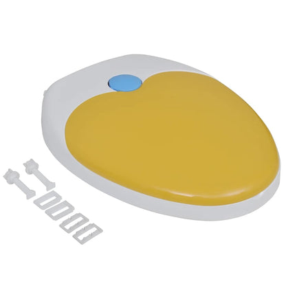 Copriwater Ammortizzato Bianco E Giallo Per Adulti/Bambini