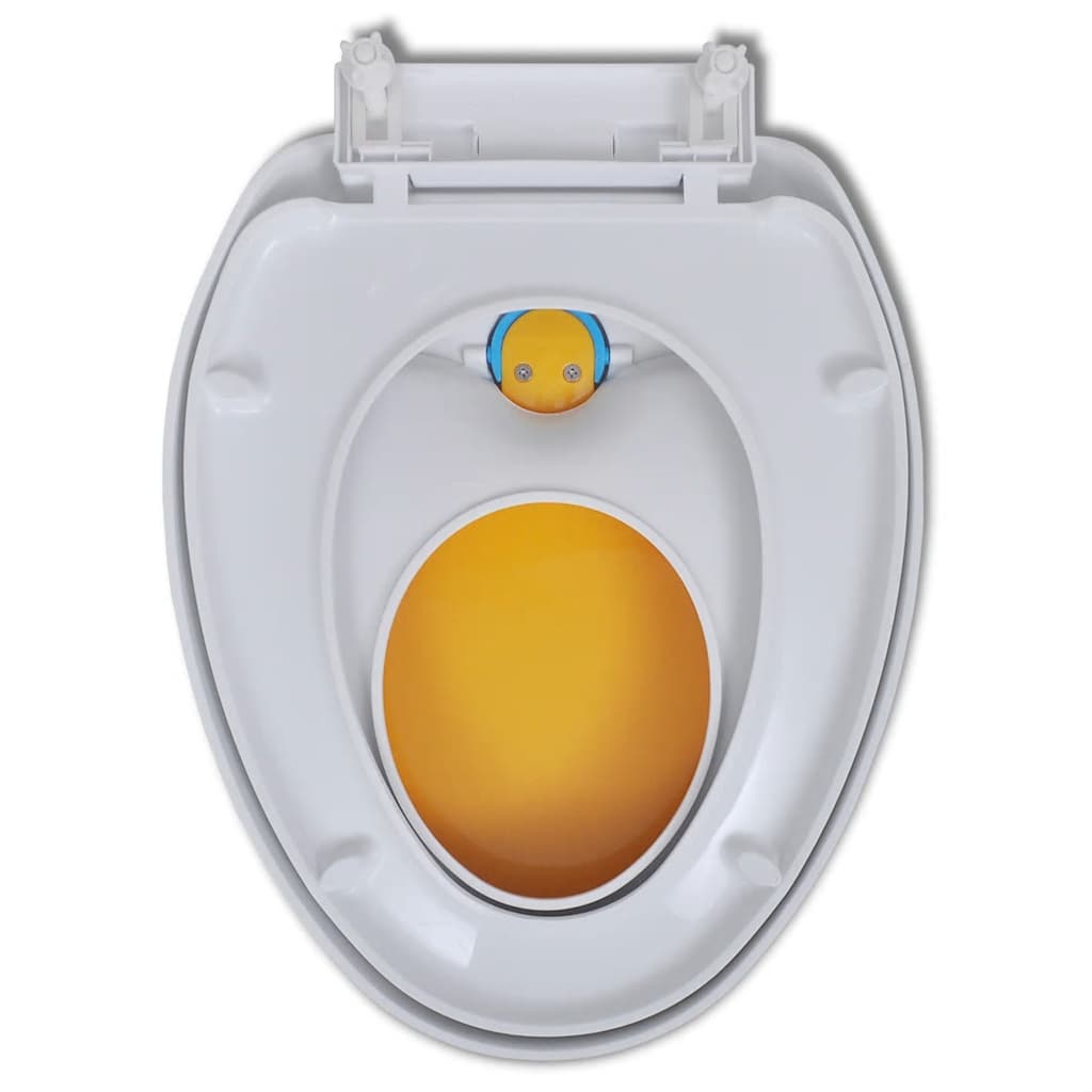 Copriwater Ammortizzato Bianco E Giallo Per Adulti/Bambini