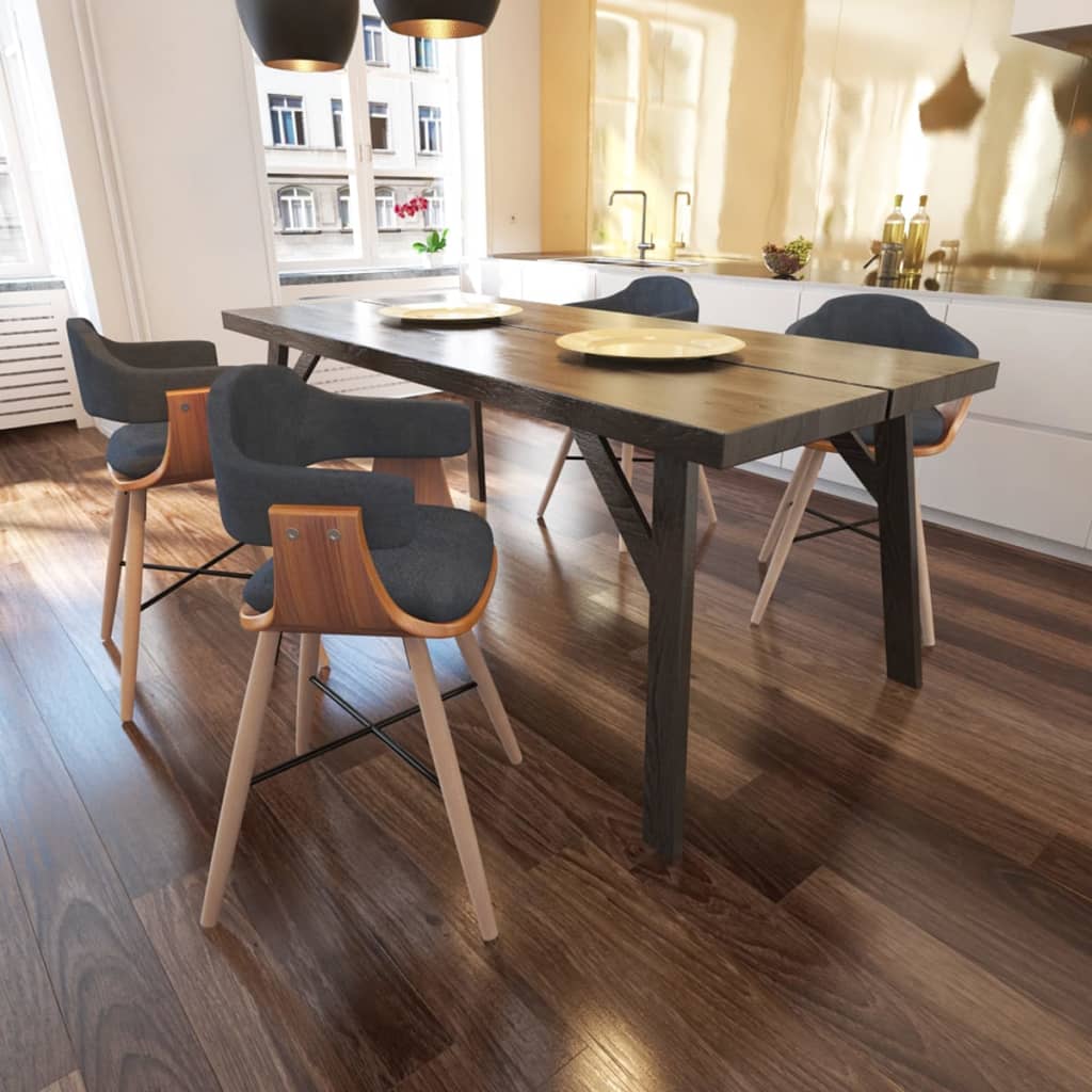 Sedie Da Pranzo 6 Pz In Legno Piegato E Tessuto