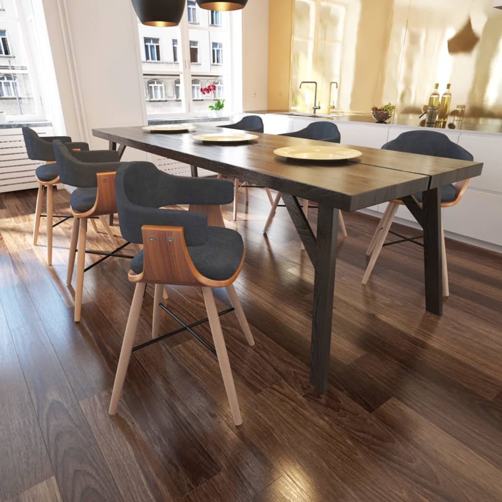 Sedie Da Pranzo 6 Pz In Legno Piegato E Tessuto