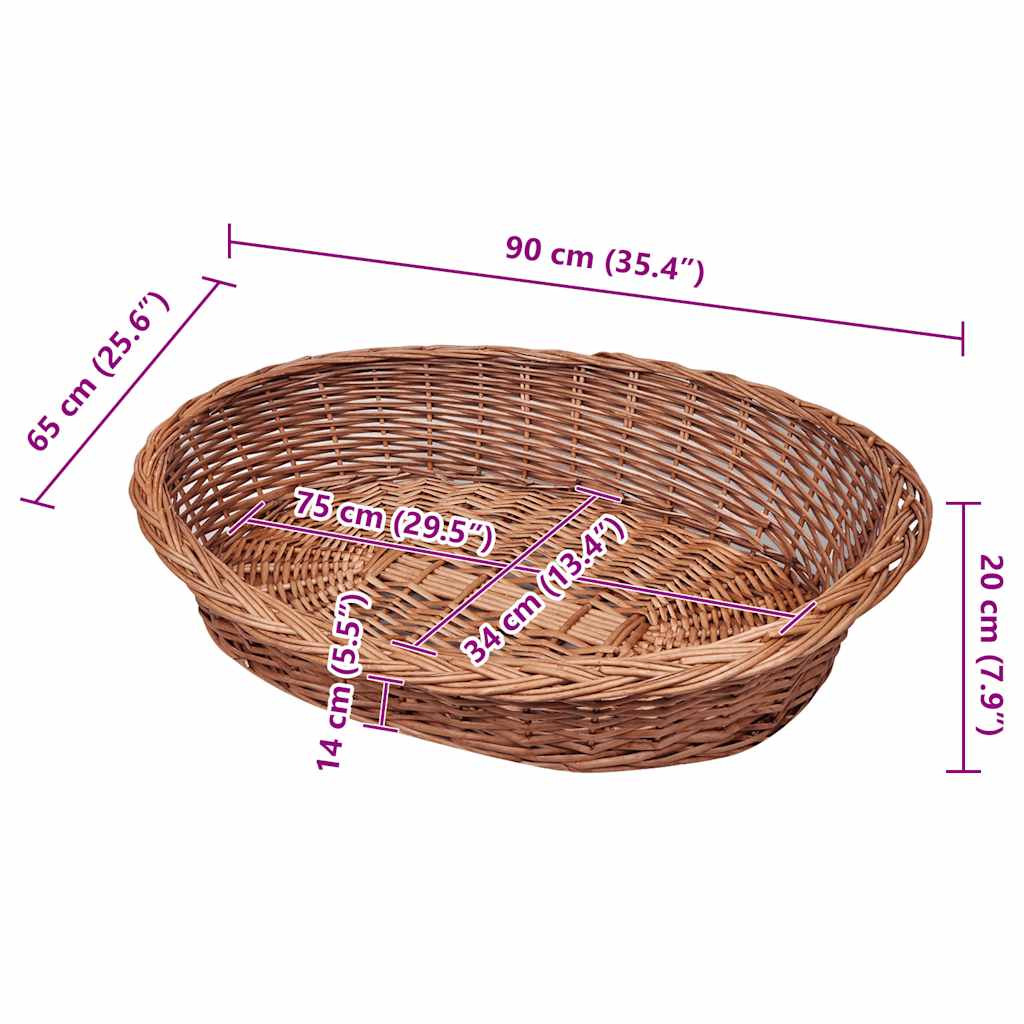 Cesto Per Cani/Lettino In Vimini Naturale