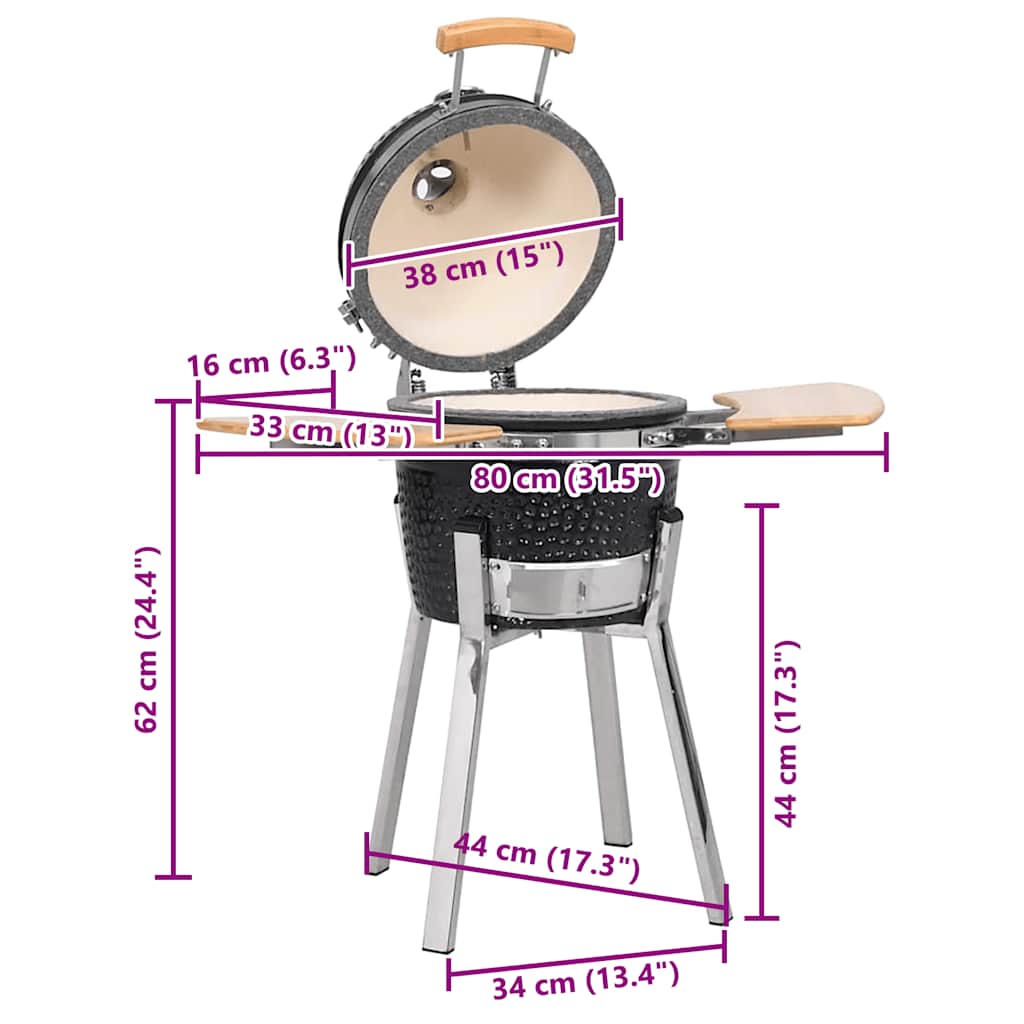 Griglia Barbecue Kamado Affumicatore In Ceramica 81 Cm