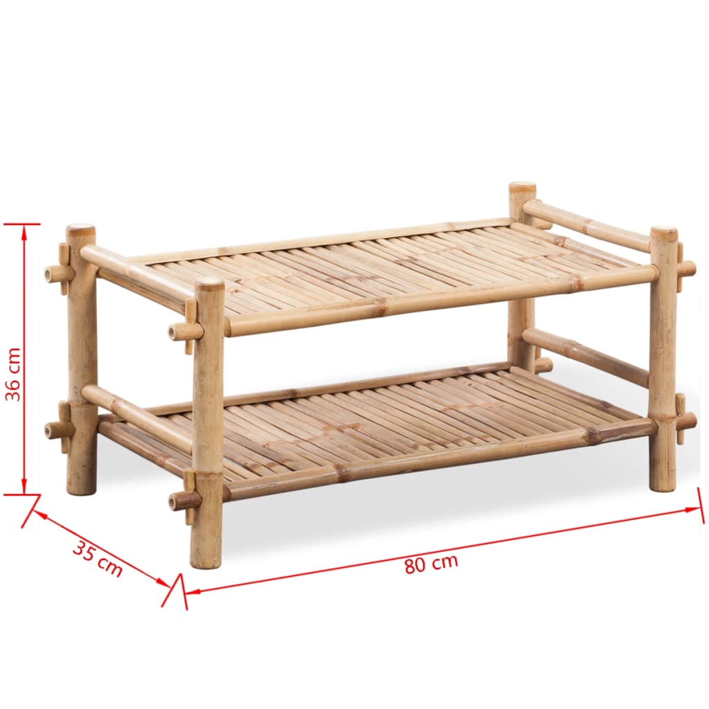 Scarpiera A 2 Livelli In Legno Di Bambù