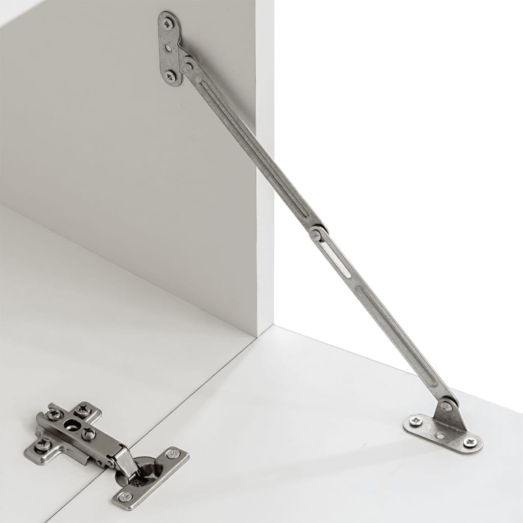Mobili Con Vetrina Parete Unità Tv 4Pz Lucido Con Luci Led