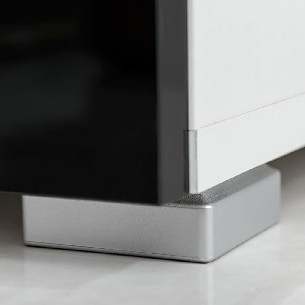 Mobili Con Vetrina Parete Unità Tv 4Pz Lucido Con Luci Led