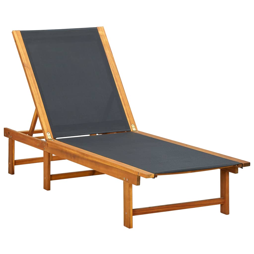 Lettini Prendisole 2 Pz E Tavolo Legno Acacia/Textilene