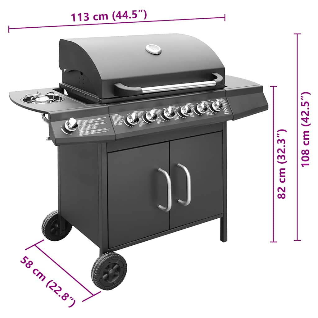 Barbecue E Griglia A Gas 6+1 Fornelli