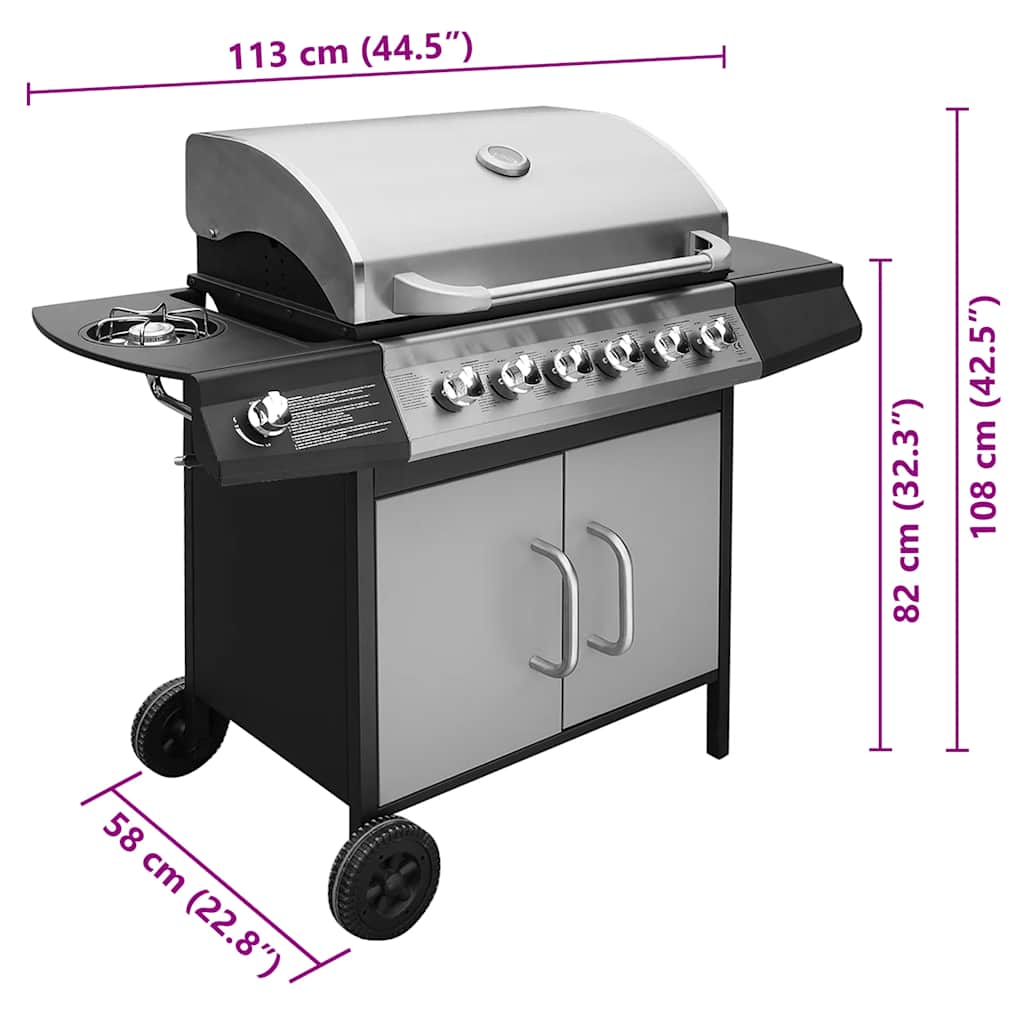 Barbecue E Griglia A Gas 6+1 Fornelli