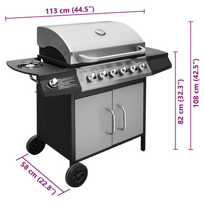 Barbecue E Griglia A Gas 6+1 Fornelli
