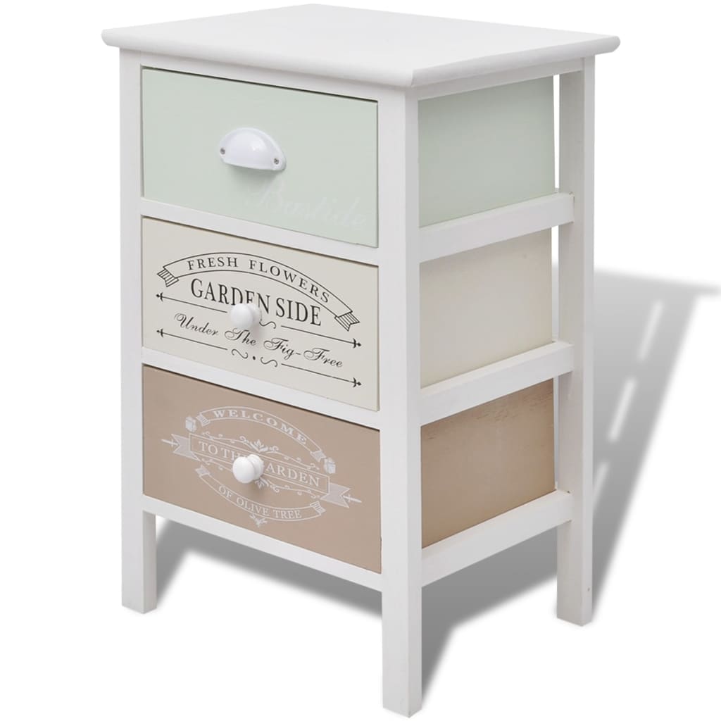 Mobile In Stile Francese Con 3 Cassetti In Legno