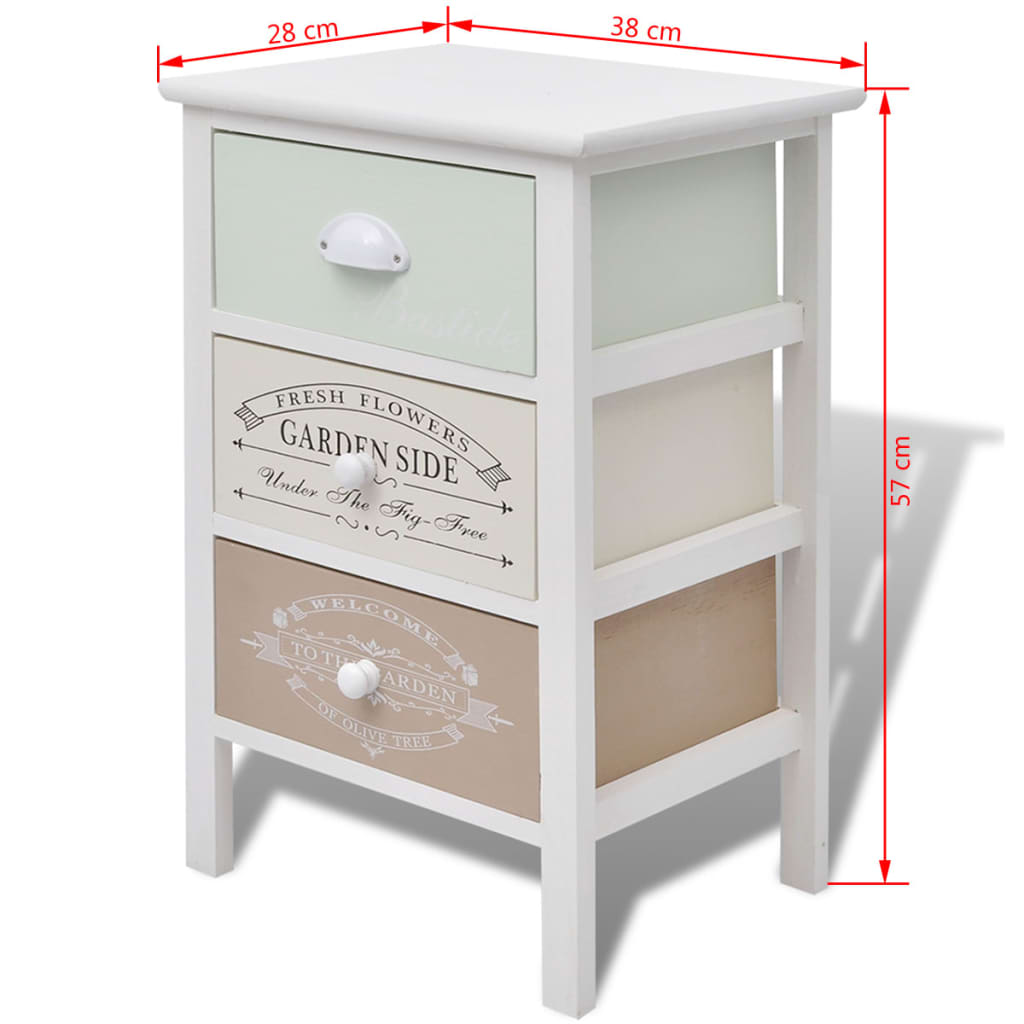 Mobile In Stile Francese Con 3 Cassetti In Legno