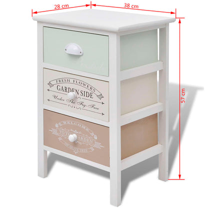 Mobile In Stile Francese Con 3 Cassetti In Legno