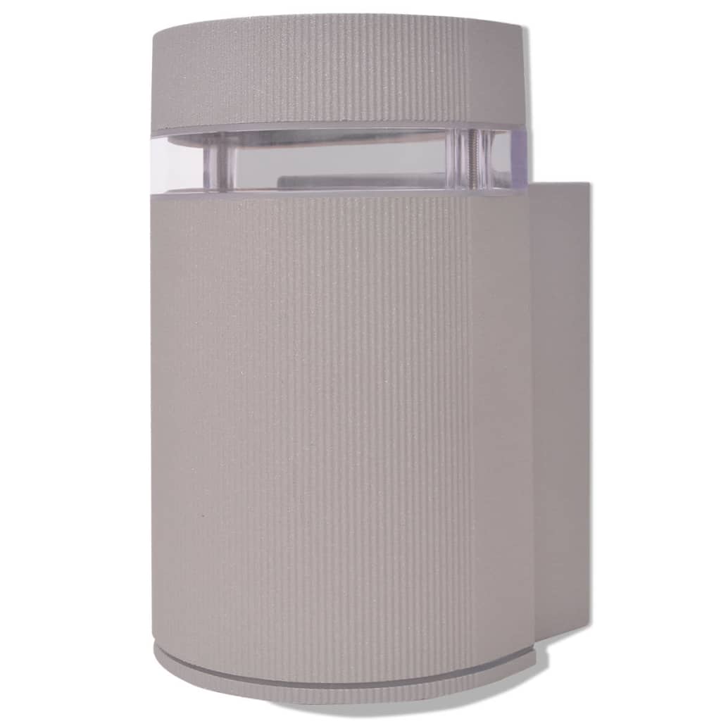 Luce Da Parete Per Esterno Semi-Cilindrica In Alluminio Grigio