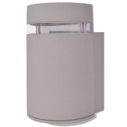 Luce Da Parete Per Esterno Semi-Cilindrica In Alluminio Grigio