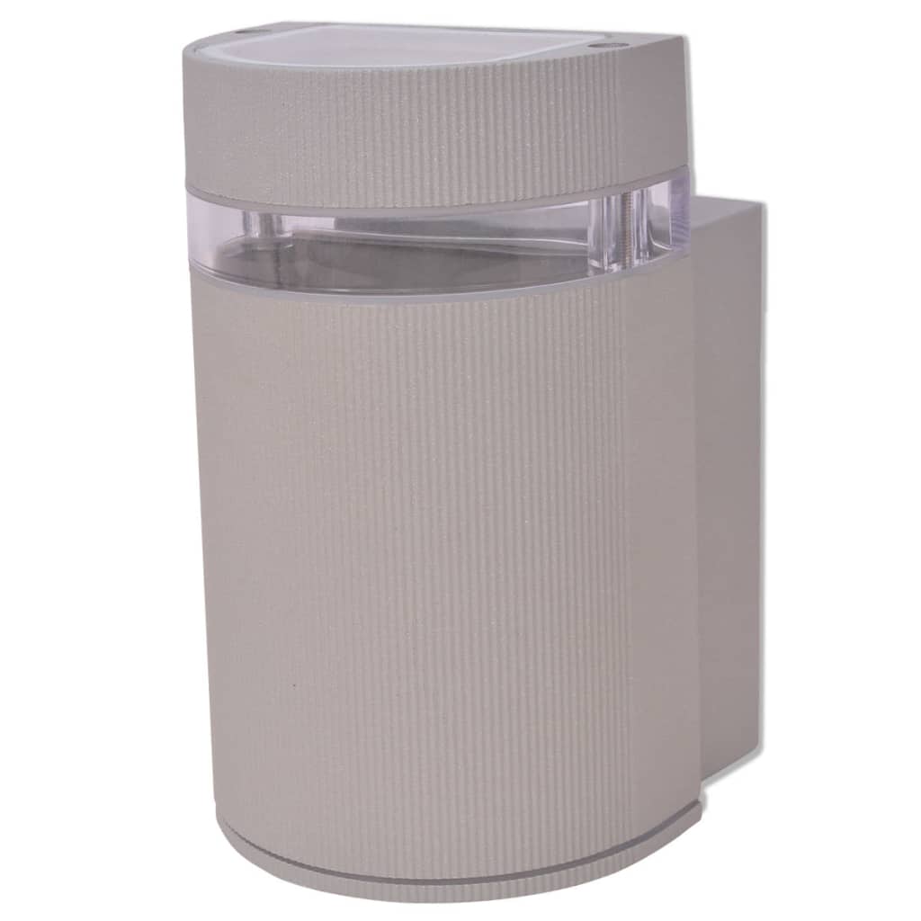 Luce Da Parete Per Esterno Semi-Cilindrica In Alluminio Grigio