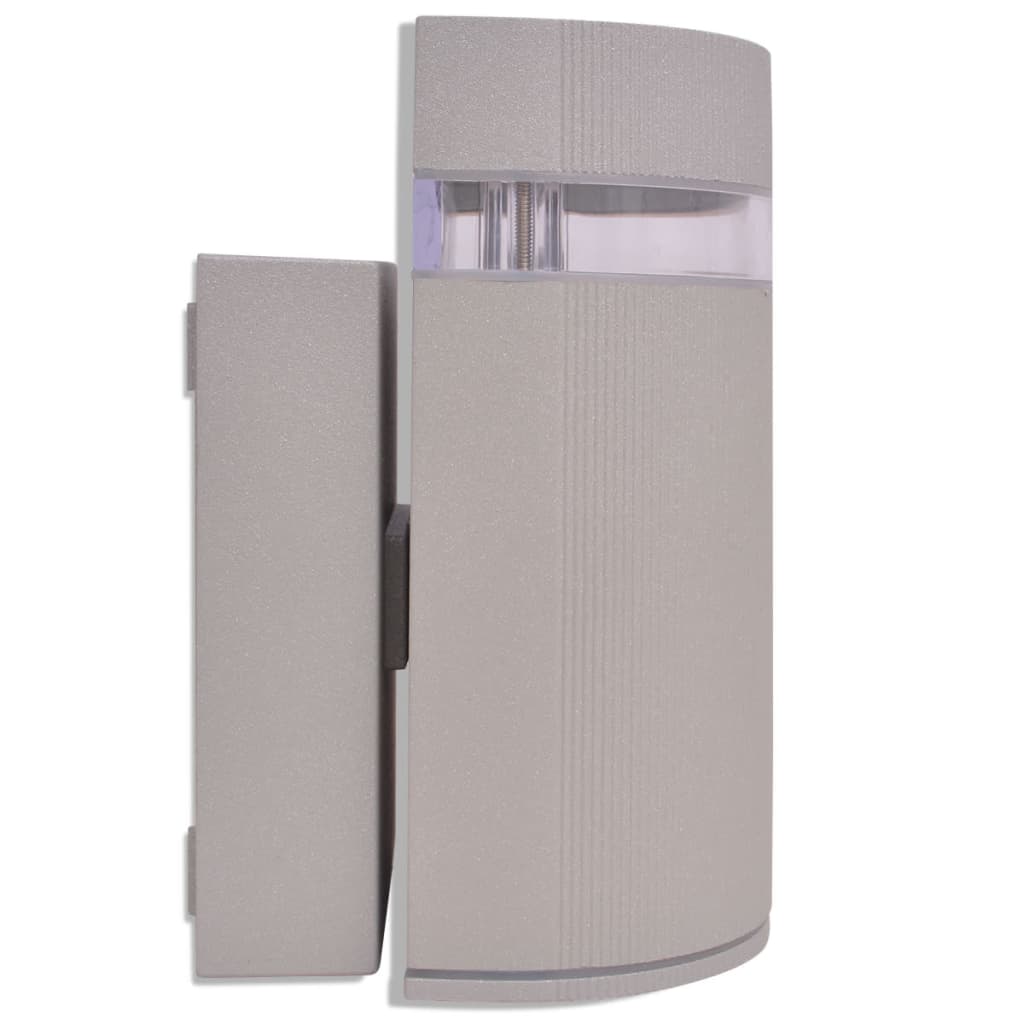 Luce Da Parete Per Esterno Semi-Cilindrica In Alluminio Grigio
