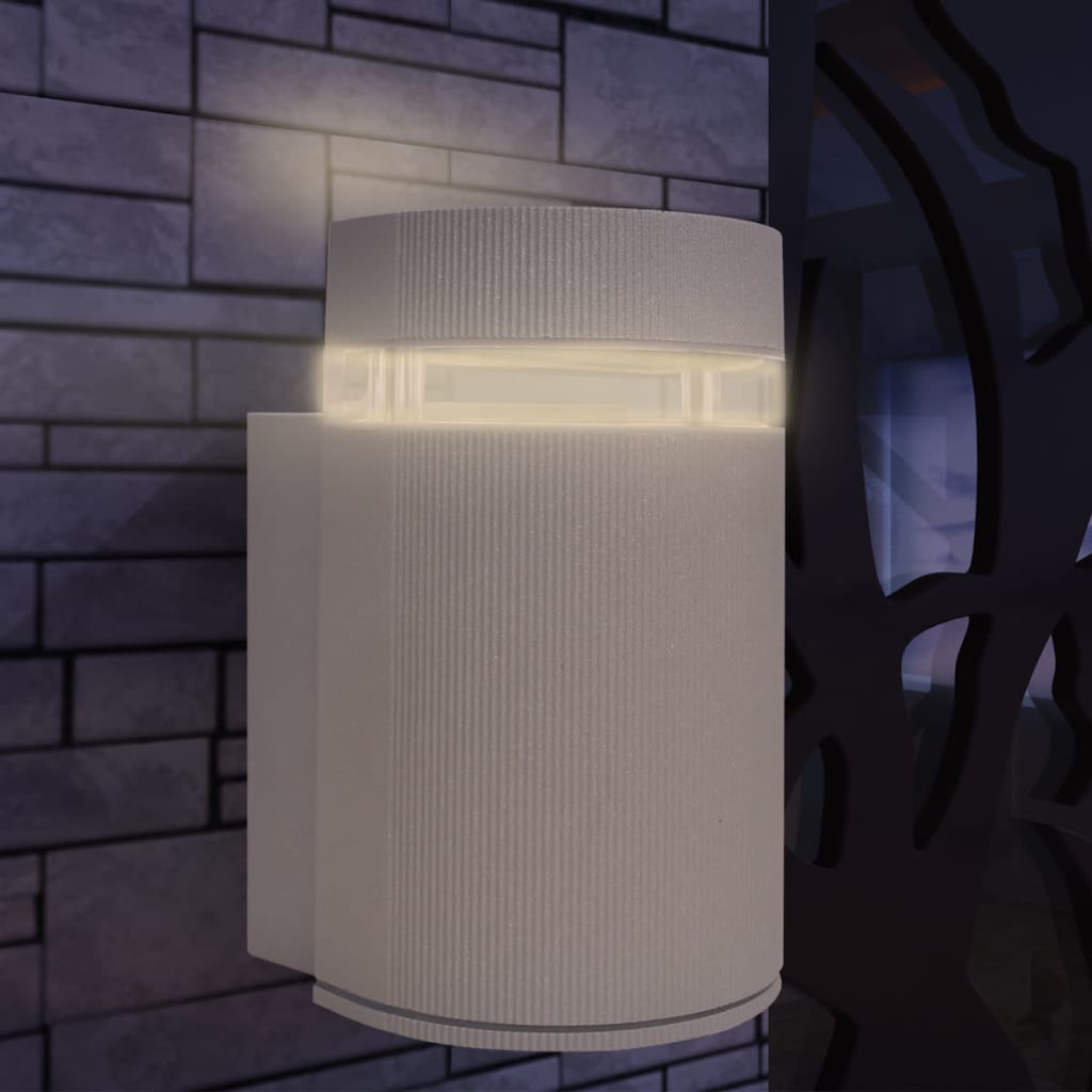 Luce Da Parete Per Esterno Semi-Cilindrica In Alluminio Grigio