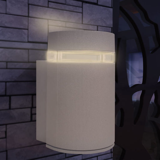 Luce Da Parete Per Esterno Semi-Cilindrica In Alluminio Grigio