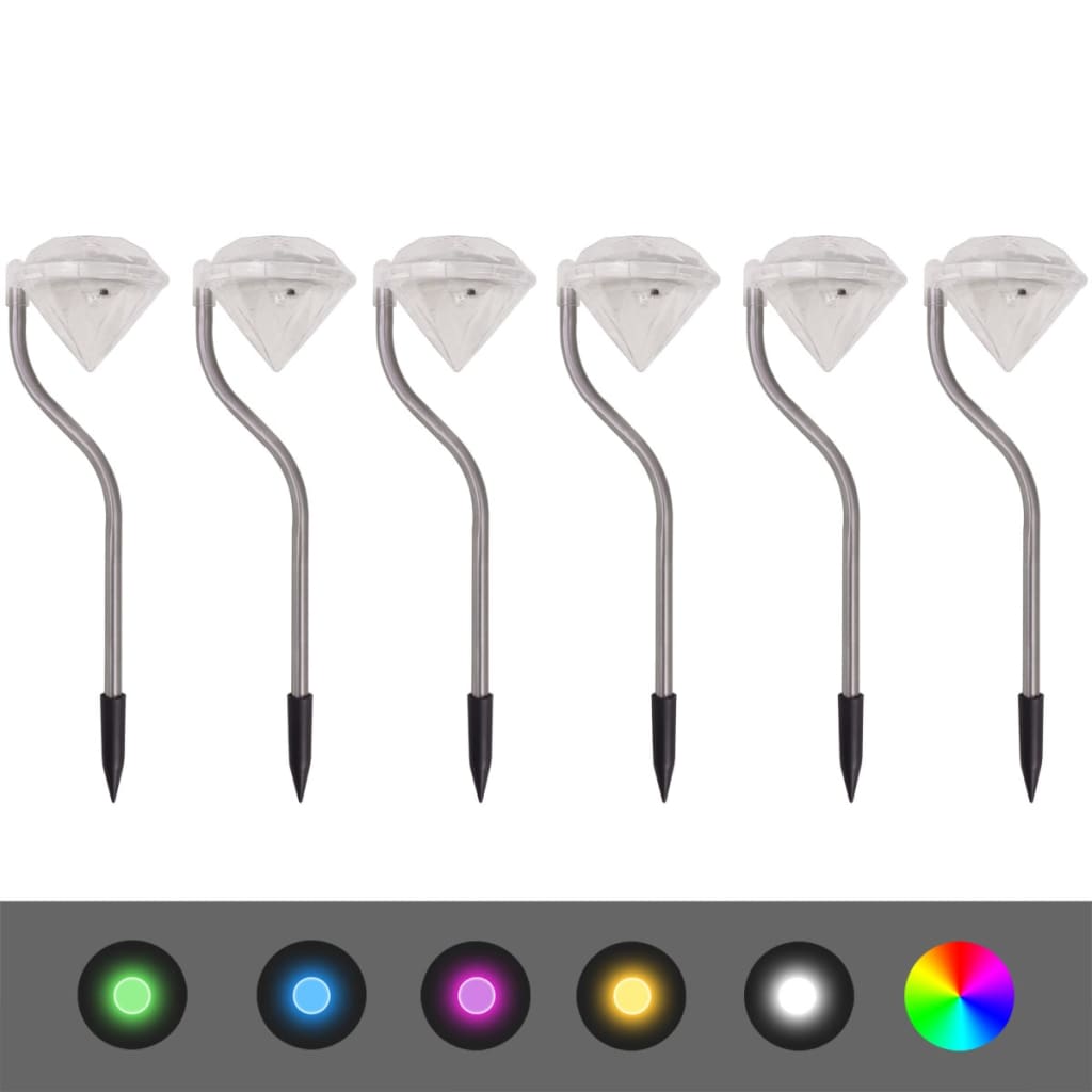 Luci Led Da Giardino Ad Energia Solare 6 Pezzi 9X7,8X29,5 Cm