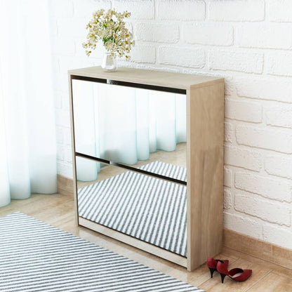 Scarpiera Con 3 Ripiani E Specchio 63X17X102,5 Cm