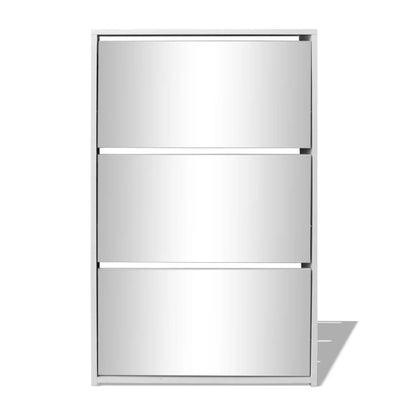 Scarpiera Con 3 Ripiani E Specchio 63X17X102,5 Cm