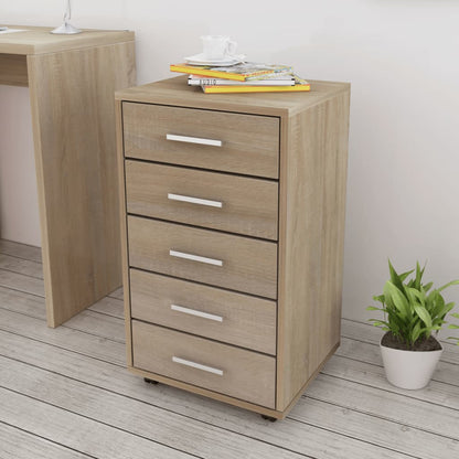 Cassettiera Con Ruote In Legno Multistrato
