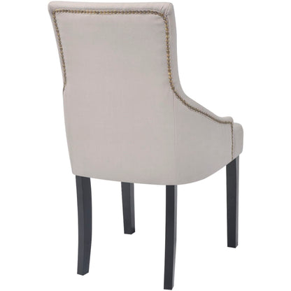 Sedie Da Pranzo 4 Pz Grigio Crema In Tessuto