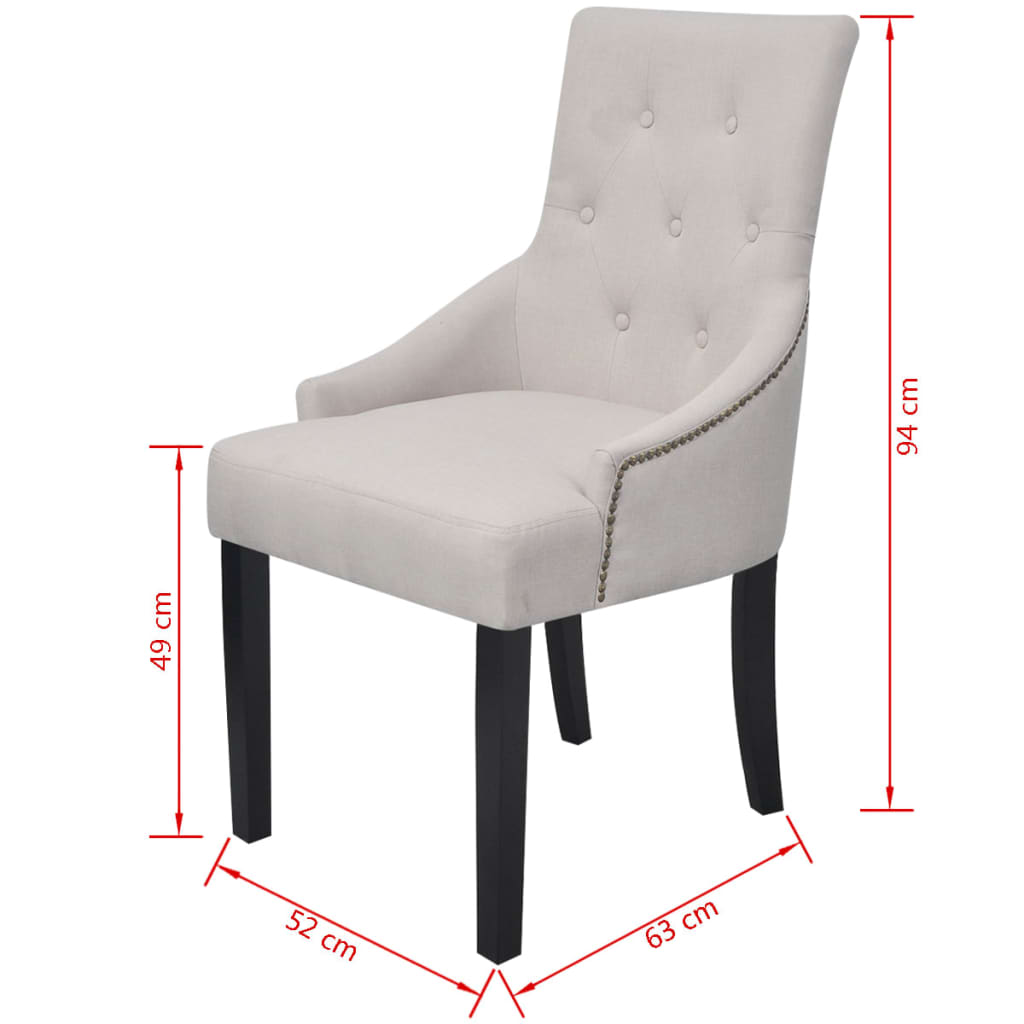 Sedie Da Pranzo 4 Pz Grigio Crema In Tessuto