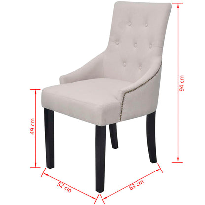Sedie Da Pranzo 4 Pz Grigio Crema In Tessuto