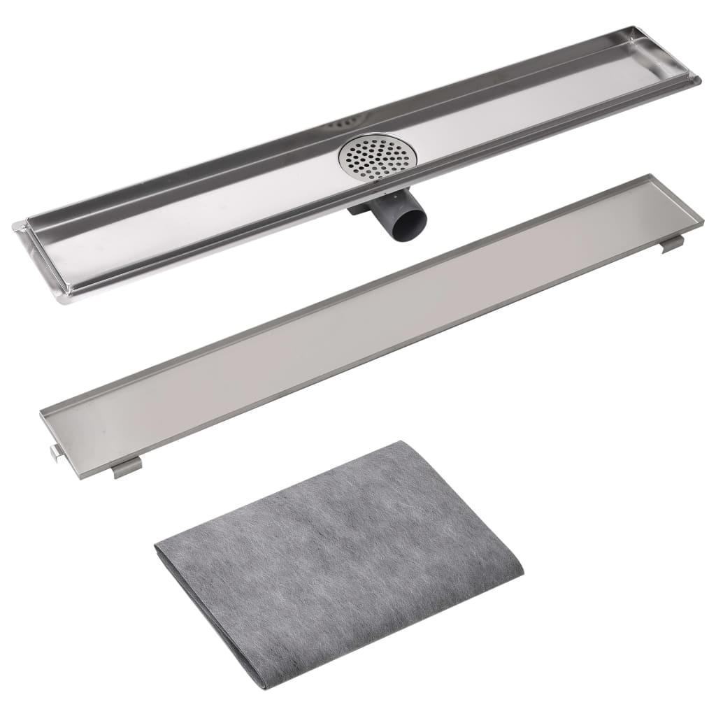 Canaletta Di Drenaggio Lineare Per Doccia 830X140 Mm Acciaio Inox