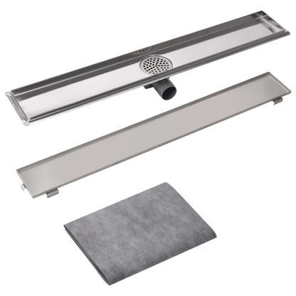 Canaletta Di Drenaggio Lineare Per Doccia 830X140 Mm Acciaio Inox