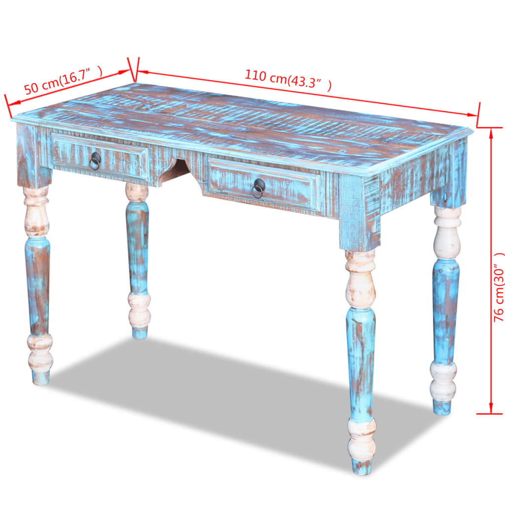 Scrivania In Legno Massello Anticato