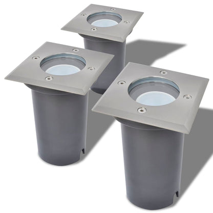 Faretti Carrabili Da Esterno A Led 3 Pz Quadrati