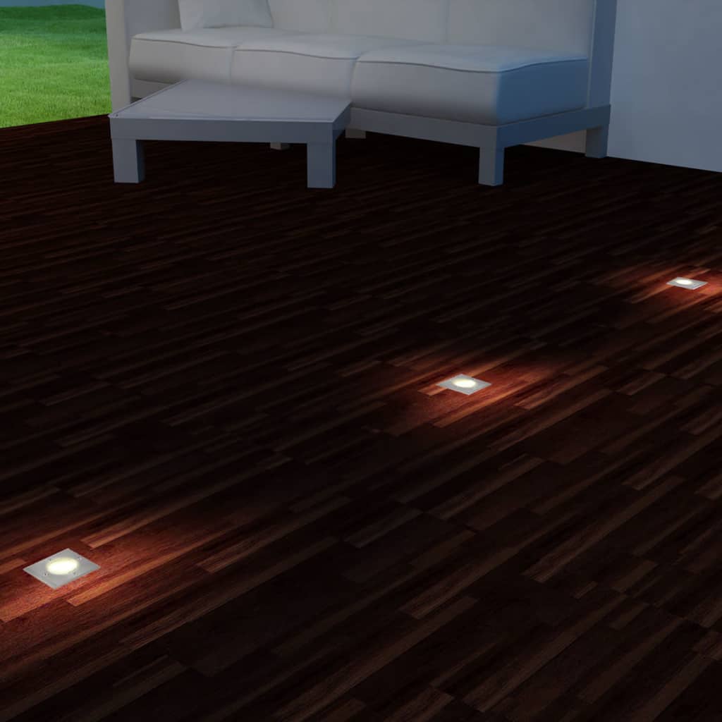 Faretti Carrabili Da Esterno A Led 3 Pz Quadrati