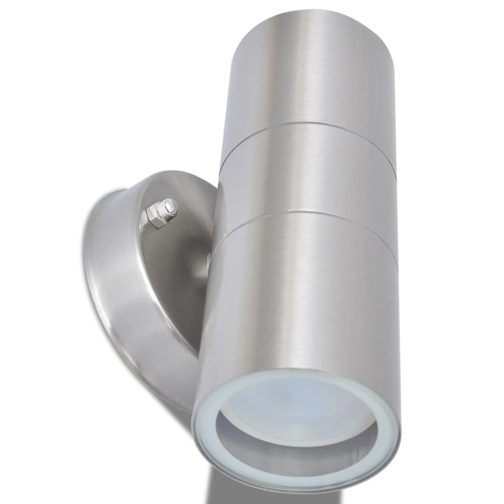 Applique Led Parete 2Pz Acciaio Inox Proiezione Alto/Basso