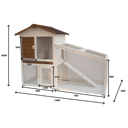 @Pet Conigliera Tommy Bianca E Marrone 140X65X100 Cm 20072