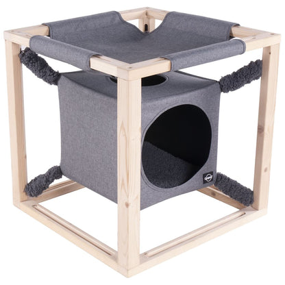 Quapas! Cuccia Per Gatti Con Amaca Catcube Grigia M 54X54X54 Cm