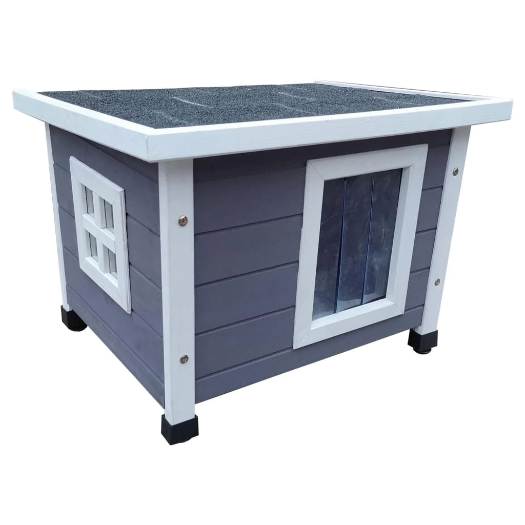@Pet Cuccia Per Gatti Da Esterni 68,5X54X51,5 Cm Legno E Bianco