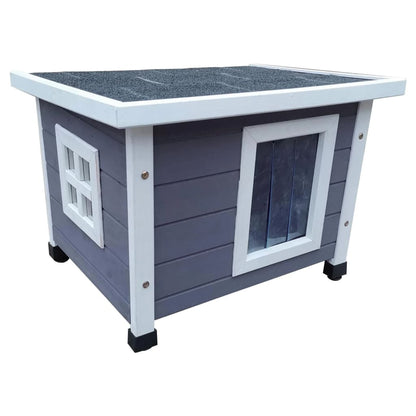 @Pet Cuccia Per Gatti Da Esterni 68,5X54X51,5 Cm Legno E Bianco