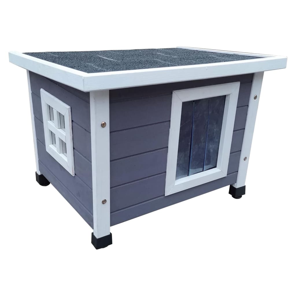 @Pet Cuccia Per Gatti Da Esterni 68,5X54X51,5 Cm Legno E Bianco