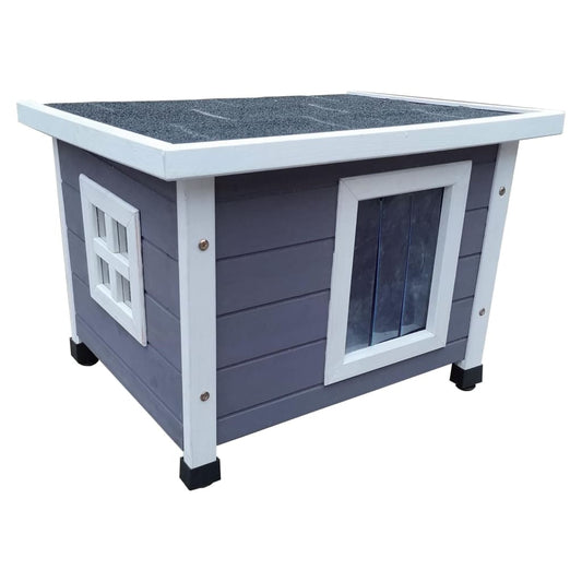 @Pet Cuccia Per Gatti Da Esterni 68,5X54X51,5 Cm Legno E Bianco