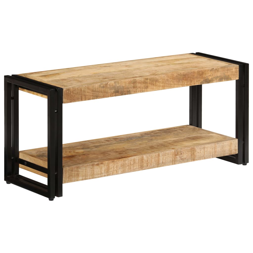 Mobile Porta Tv 180X30X40 Cm In Legno Massello Di Recupero Nero