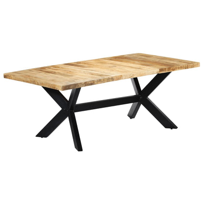 Tavolo Da Pranzo In Legno Di Recupero E Acciaio A Croce 180 Cm