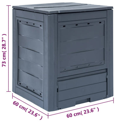 Compostiera Da Giardino 60X60X73 Cm Grigia