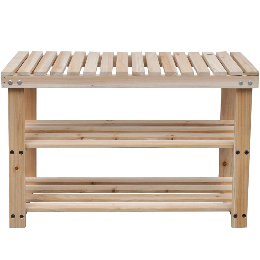 Scarpiera 2 In 1 Con Piano D'appoggio 2 Pz In Legno Massello