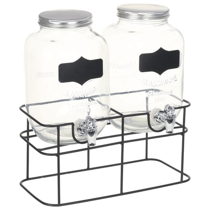 Distributori Di Bevande 2 Pz Da 4 L Con Supporto Vetro