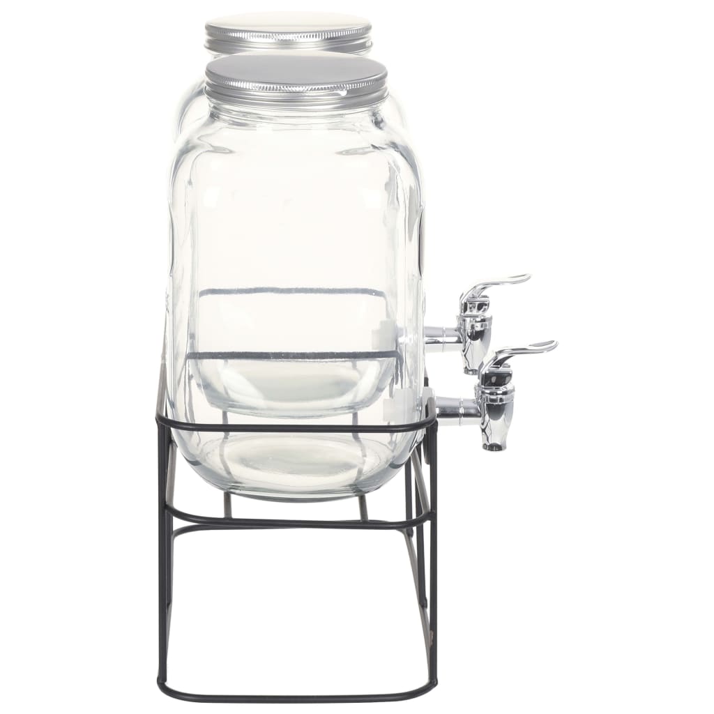 Distributori Di Bevande 2 Pz Da 4 L Con Supporto Vetro